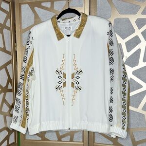 Regal Fashions zip jacket with gold and black embroidery